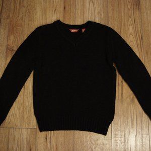 Boy's Black V-Neck Winter Sweater